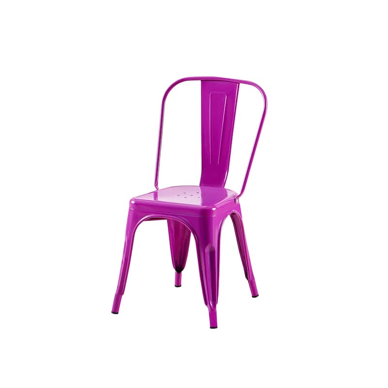 Industrial Metal 18 Inch Stackable Dining Chair Set