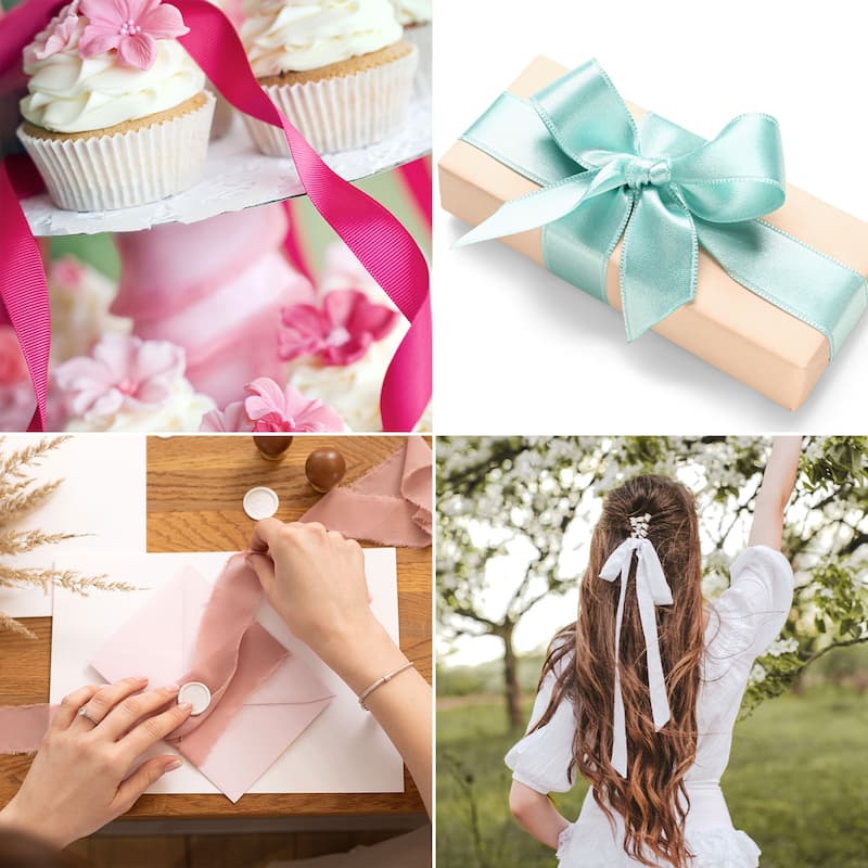 Satin Ribbon 50 Yards 1-1/2" Wide Polyester Fabric Ribbon Decoration