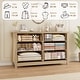 preview thumbnail 14 of 26, Modern Wood Dresser with Golden Ring Handles, Antique White Storage Organizer for Living Room Entryway