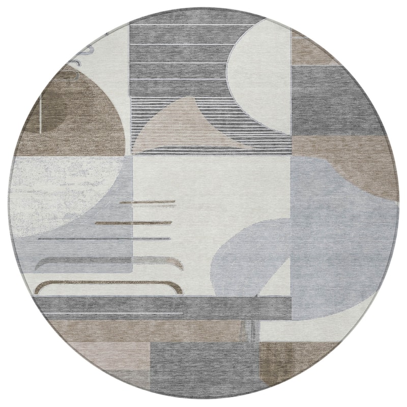 HomeRoots Geometric Modern Rectangle Outdoor Rug