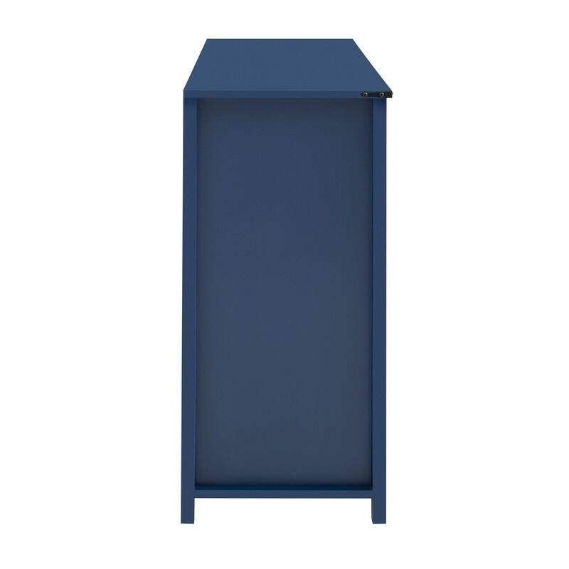 Farmhouse 55" Sideboard with 2 Sliding Barn Doors and 3 Drawers for Stylish Home Storage Solution