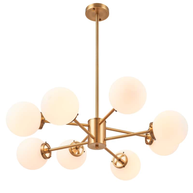 CO-Z Modern Brass 8-light Linear Sputnik Chandelier