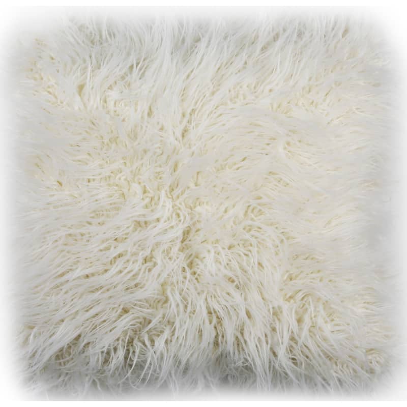 SAFAVIEH Heirloom Faux Flokati Ivory 20-inch Pillow