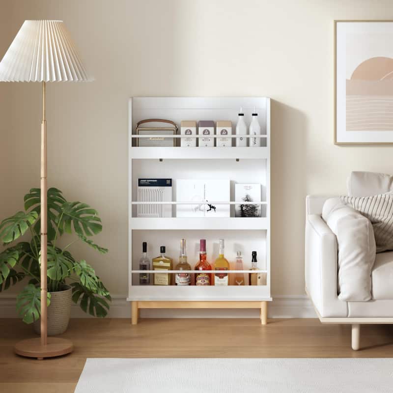 Wall-Mounted Kids Bookshelf with 3 Front-Facing Display Shelves