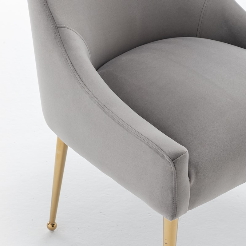 SEYNAR Velvet Upholstered Dining Chair Set of 2, Modern Glam Armless Side Chair