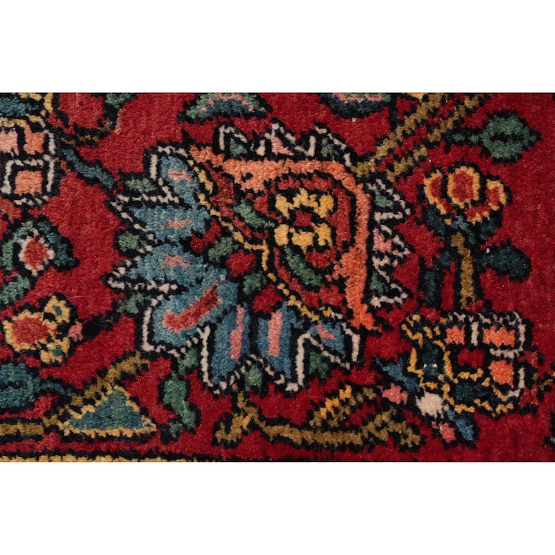 Hand Knotted Oriental 100% Wool Carpet Traditional Floral Navy Blue & Blues Bakhtiari Area Rug - 10' 7'' X 7' 3''