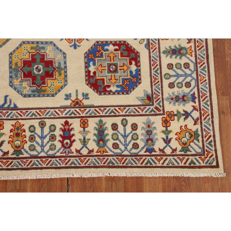 Geometric Kazak Oriental Area Rug Handmade Wool Carpet - 6'5" x 9'8"