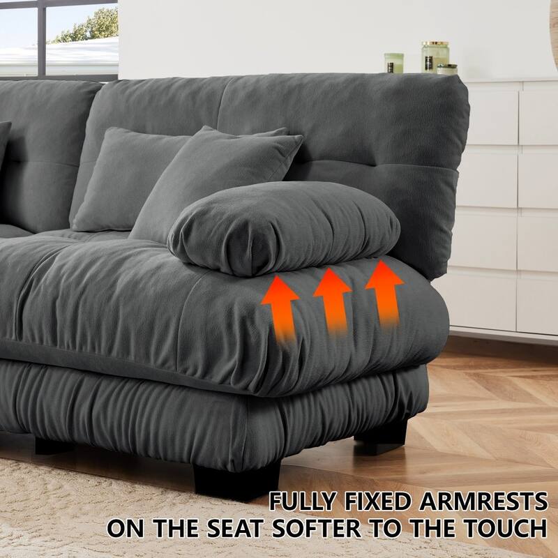 Modern Chenille U-shaped Modular Free Combination Sectional Sofa with 2 Ottomans