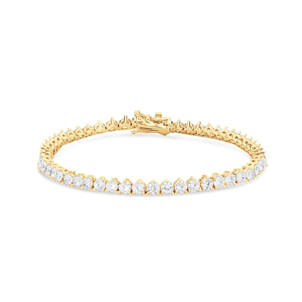 SHYMI Three Prong 3mm Round Tennis Bracelet