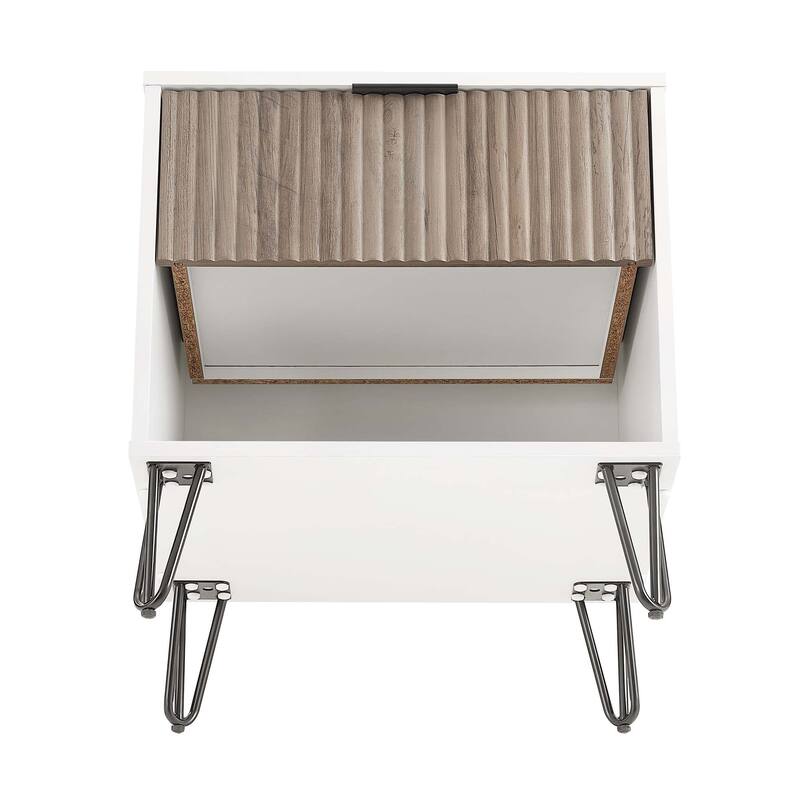 Manhattan Comfort Dumbo Mid Century Nightstand with 1 Drawer