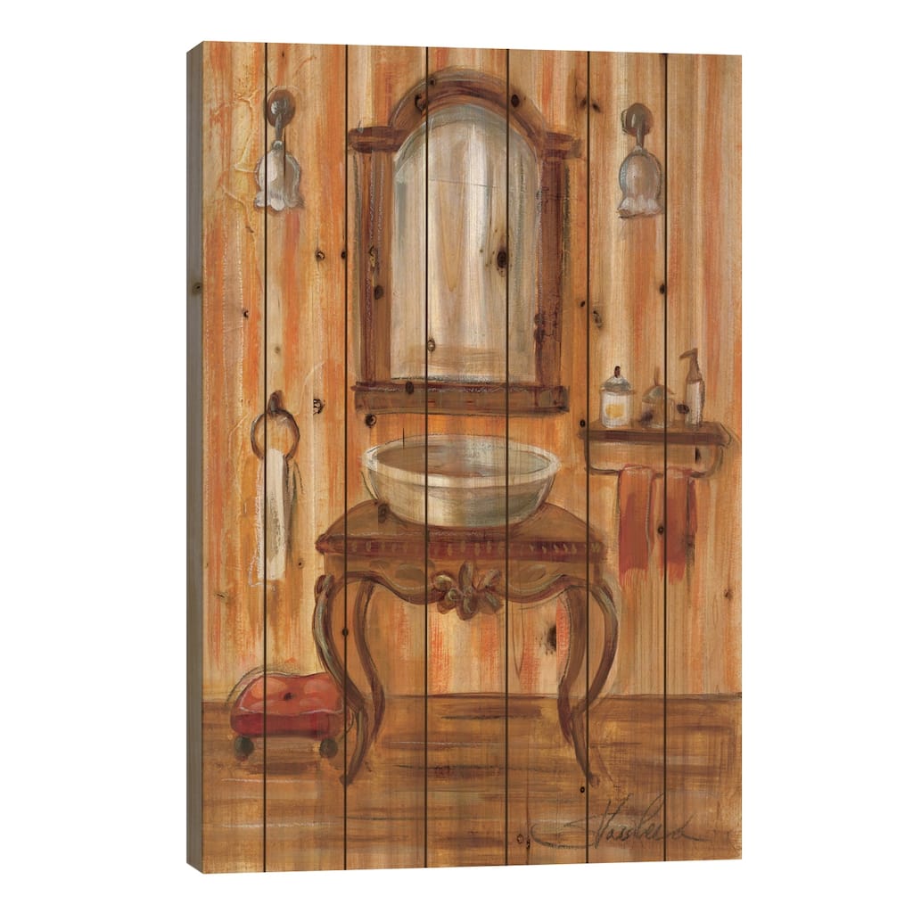 Tuscan Bath II Print On Wood by Silvia Vassileva - Multi-Color