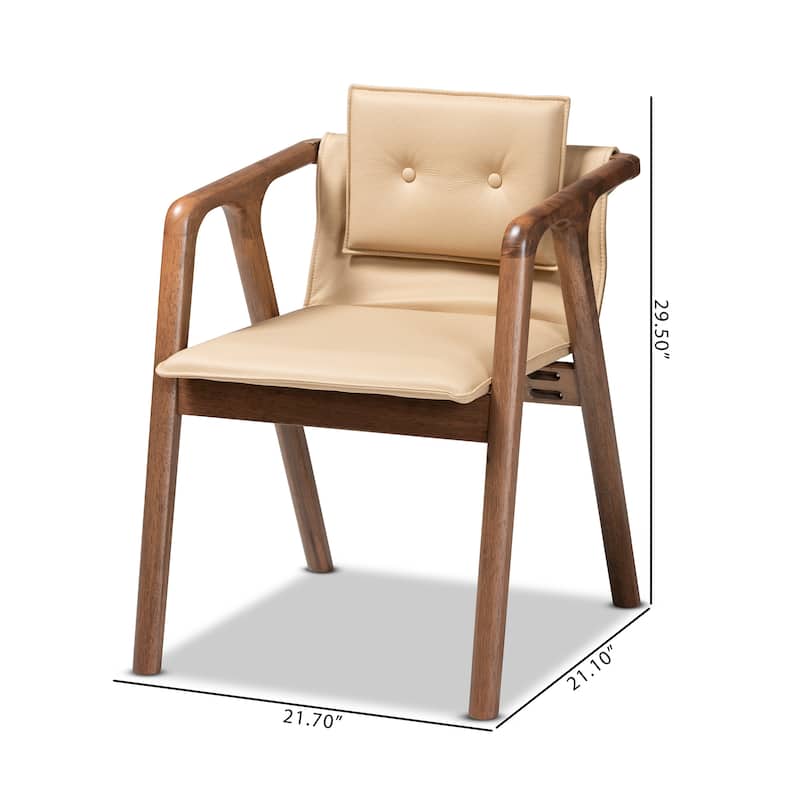 Marcena Mid-Century Modern 2-Piece Dining Chair Set