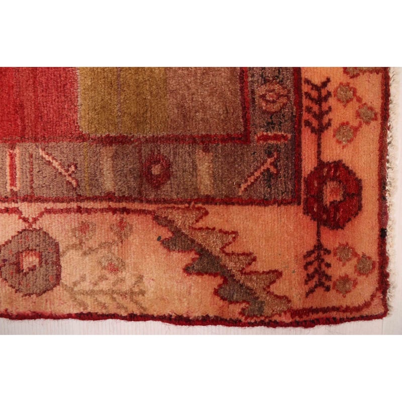 ECARPETGALLERY Hand-knotted Melis Vintage Red Wool Rug - 4'10 x 11'2