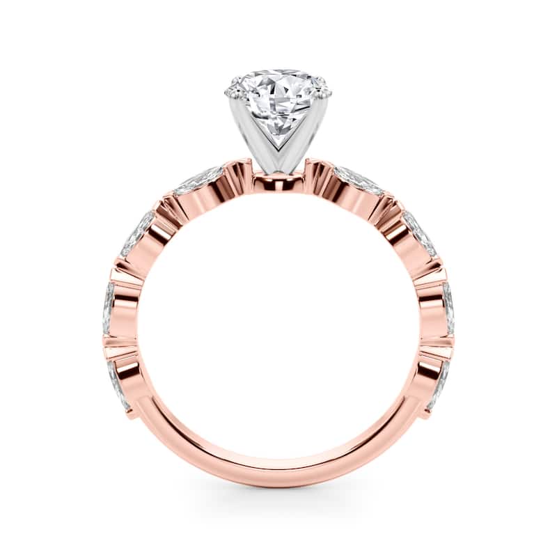 Auriya 14k Rose Gold Lab Grown Round Diamond Engagement Ring 0.50 to 5.00 ct. tw. (F-G VS)