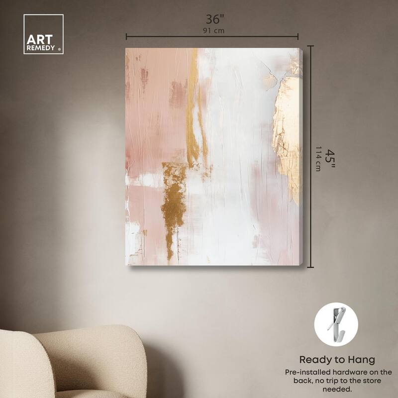 Golden Glow on Pink Canvas by Art Remedy, Gallery Wrapped