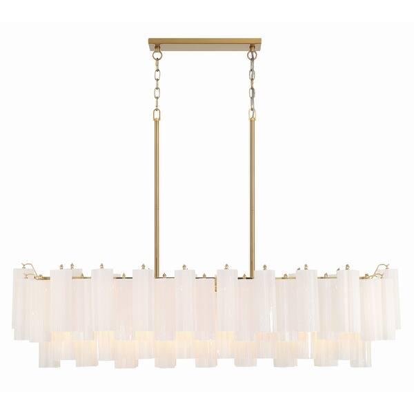 slide 2 of 9, Crystorama Lighting Group ADD-317-WH Addis 14 Light 52" Wide Crystal Aged Brass