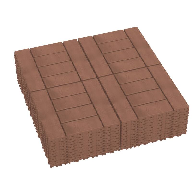 H Style 12" Patio Deck Tiles DIY Module Interlocking Decking Tiles Floor Tile