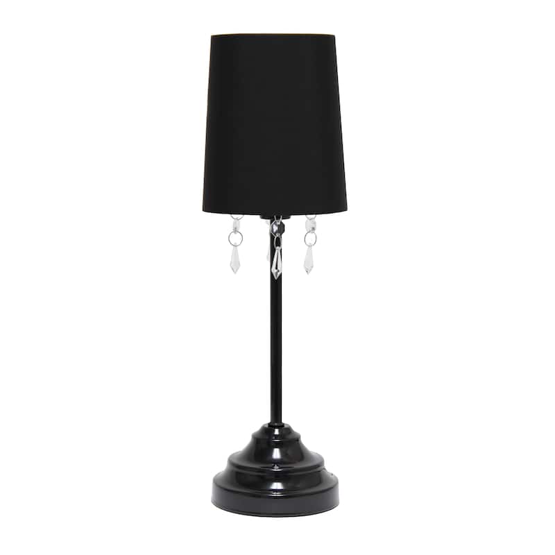 Creekwood Home 17.25" Contemporary Crystal Droplet Table Lamp - 17.25 - Black