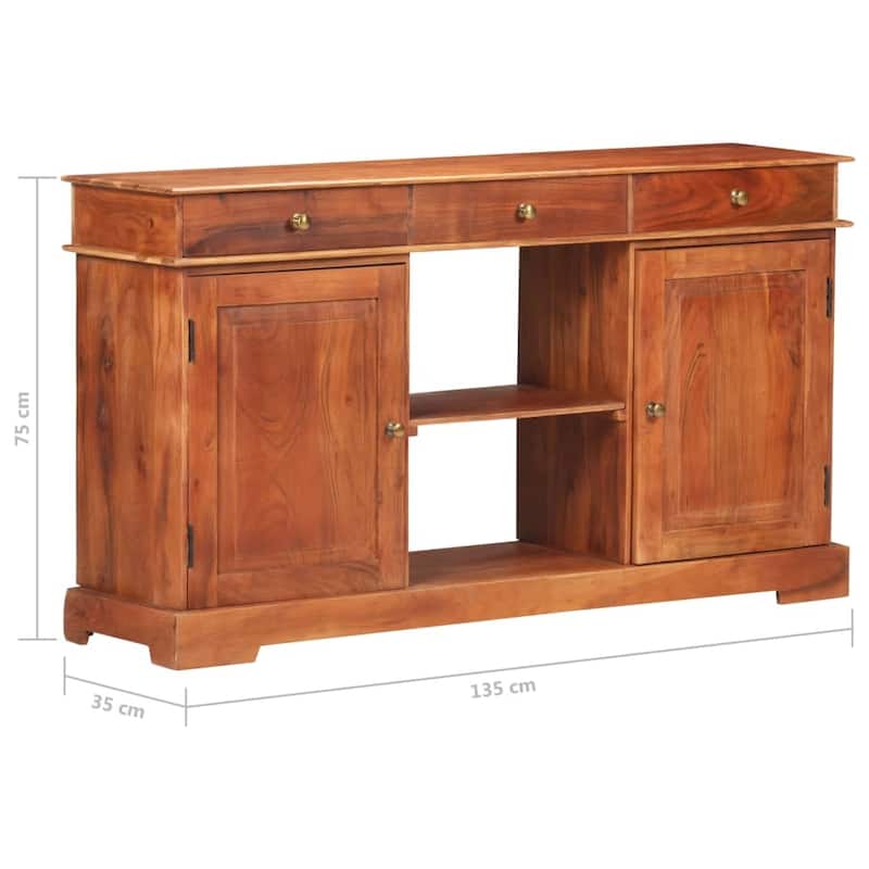 vidaXL Sideboard 53.1"x13.8"x29.5" Solid Acacia Wood