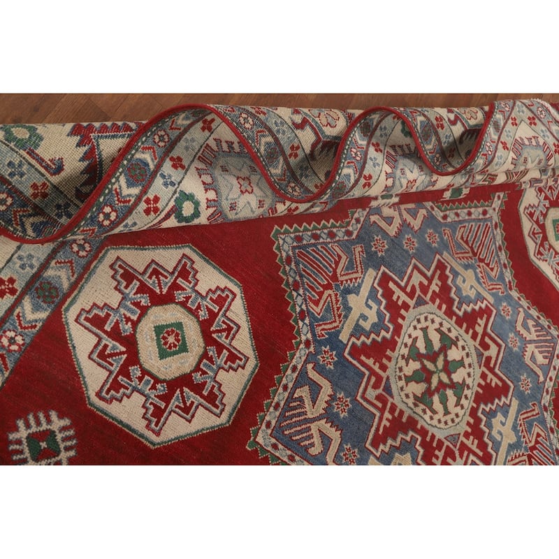 Red Kazak Oriental Area Rug Hand-Knotted Wool Carpet - 8'6"x 11'6"