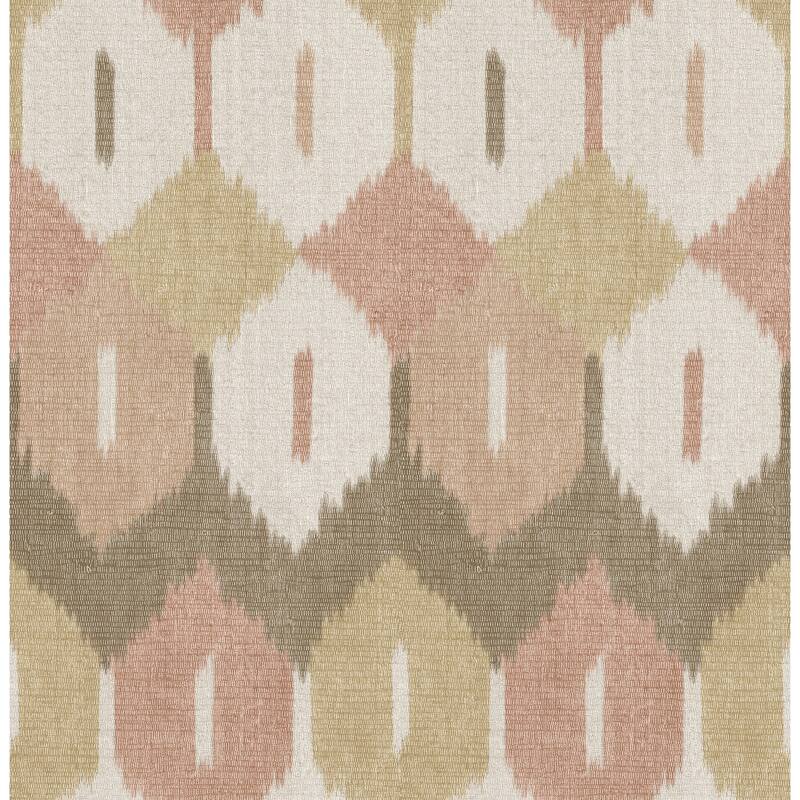 A-Street Prints Abilene Apricot Ikat Wallpaper
