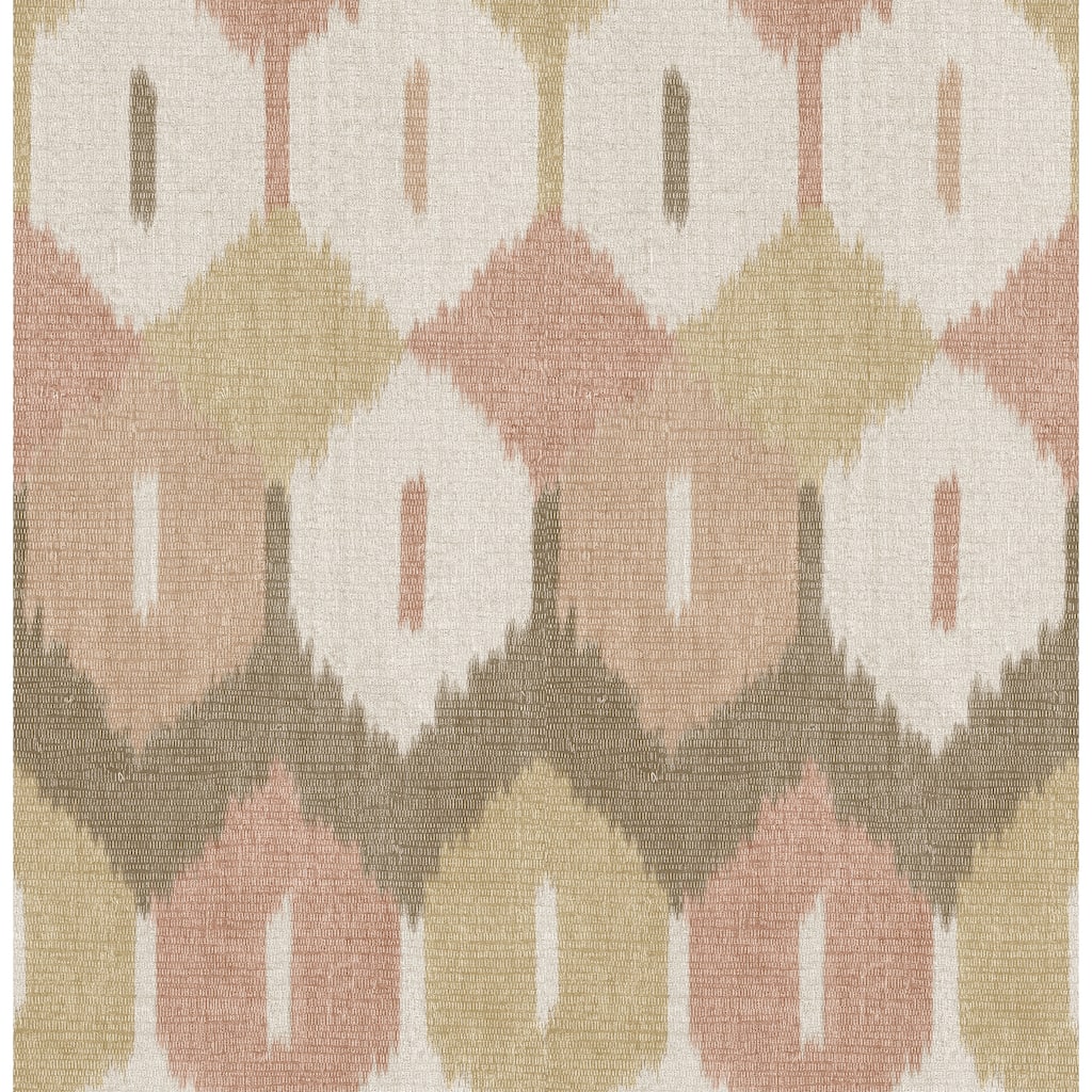 A-Street Prints Abilene Apricot Ikat Wallpaper
