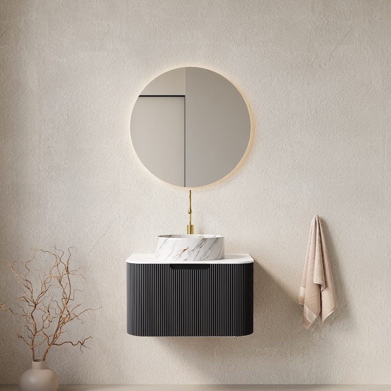 Wall-Mounted Floating Bathroom Vanity with Sink