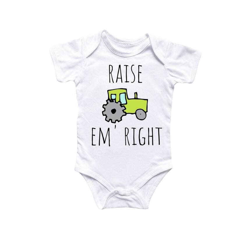 Farmer Farm Tractor Smooth - Baby Boy Girl Clothes Infant Bodysuit Funny Cute Newborn 8 - Natural - 0-3M