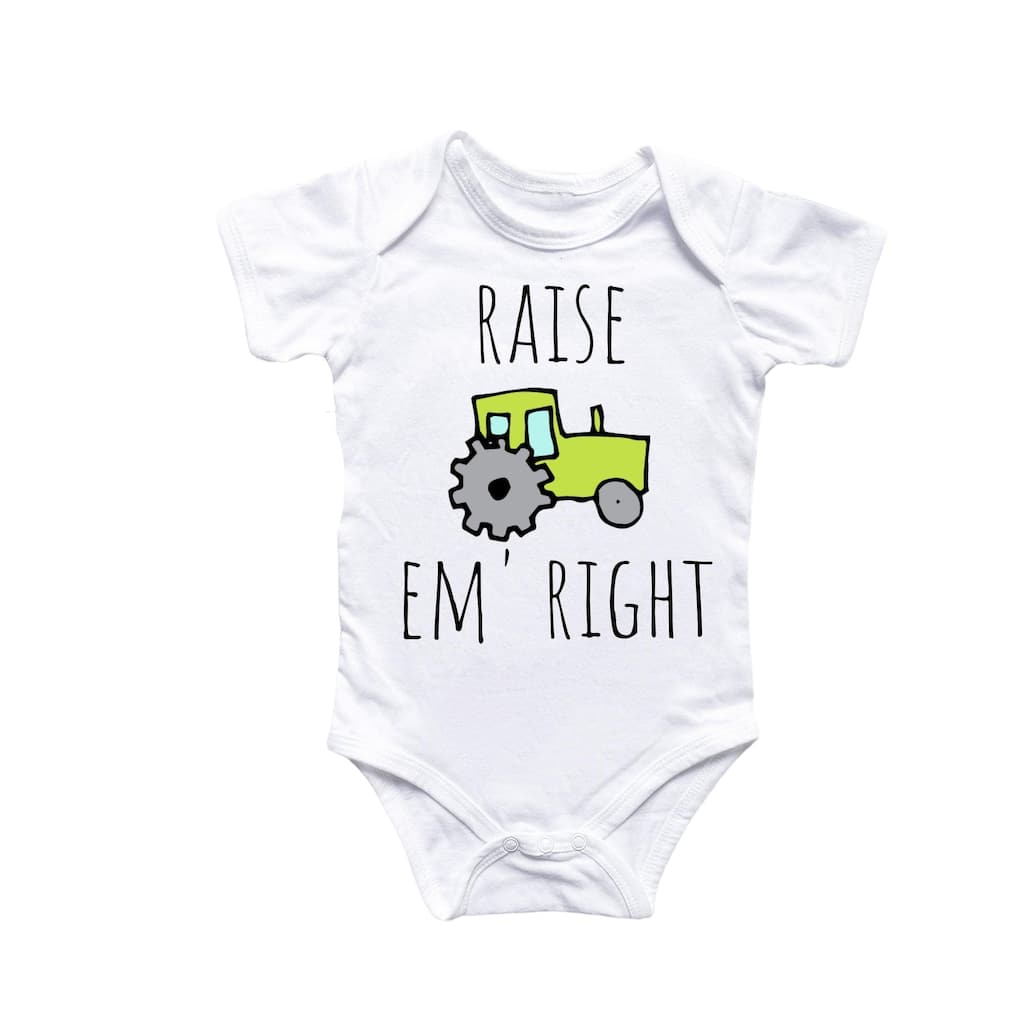 Farmer Farm Tractor Smooth - Baby Boy Girl Clothes Infant Bodysuit Funny Cute Newborn 8