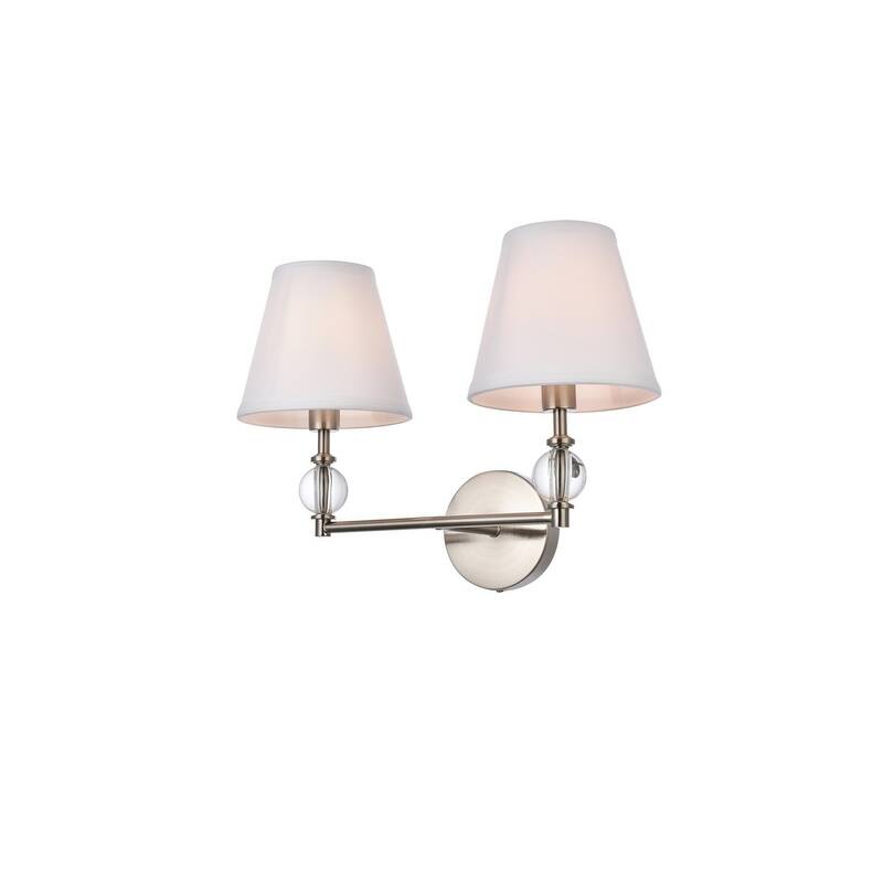 Bella 2-light Bath Sconce with White Fabric Shade