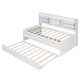 preview thumbnail 11 of 39, Twin Size Wooden Captain Bed with Trundle, Built-in Bookcase, and 3 Spacious Drawers, No Box Spring Needed, Easy Assembly