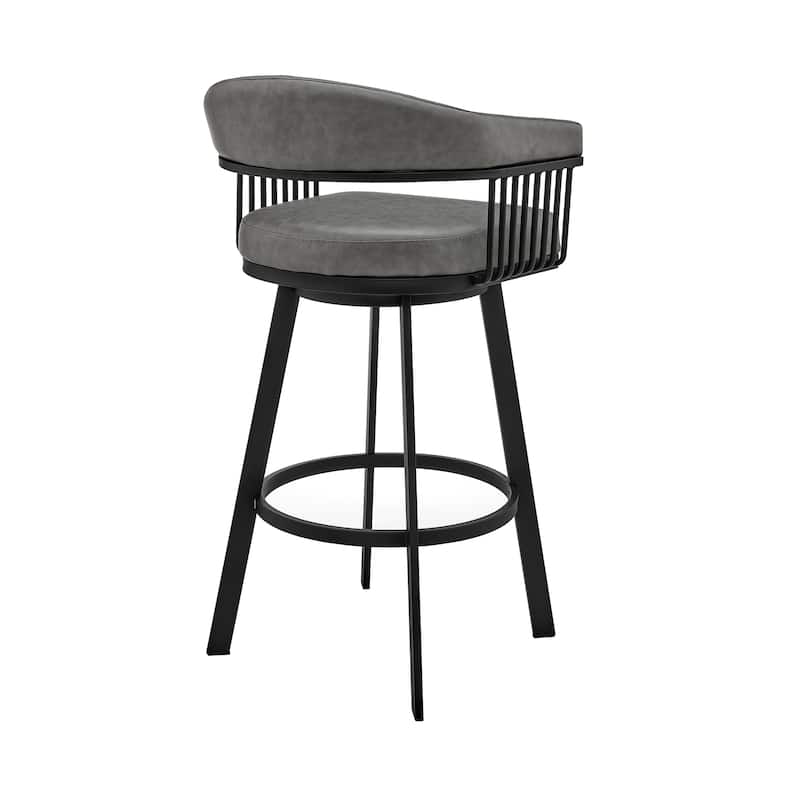 Chelsea Modern Swivel Barstool, Upholstered Counter Height Chair with Metal Frame