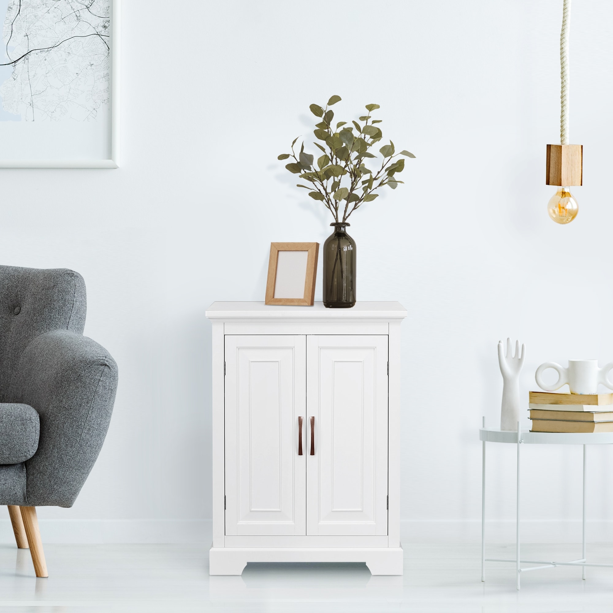 Teamson Home St. James Wooden Floor Accent Cabinet with 3 Shelves