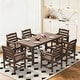 preview thumbnail 54 of 82, 7-Piece HDPE Outdoor Dining Table Sets with Umbrella Hole - 1-Table 6-Chairs