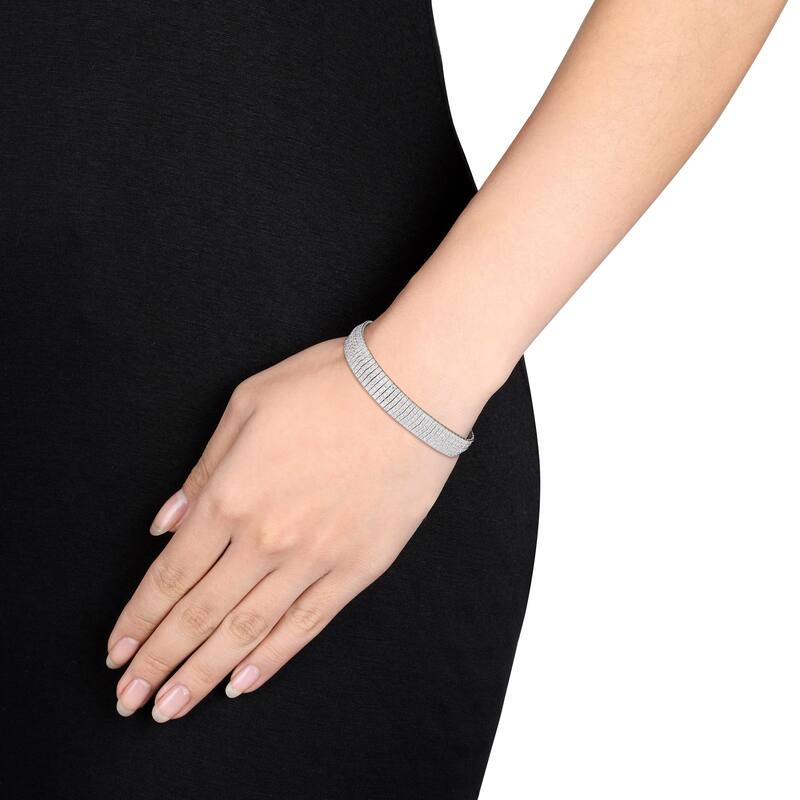 Miadora 5 1/5ct TW 5-Row Diamond Bracelet in 18k White Gold