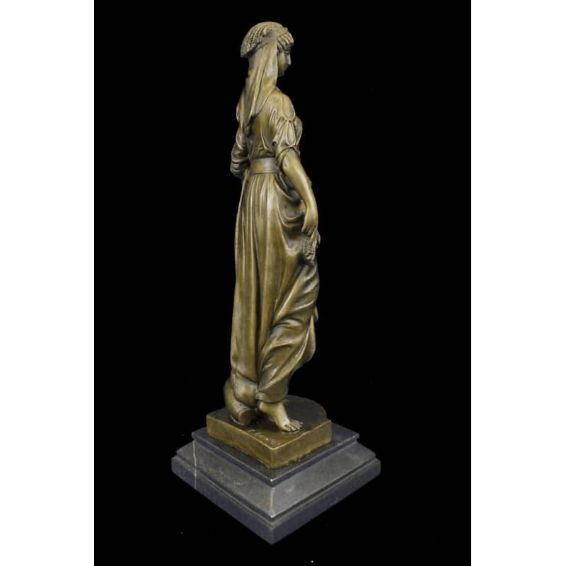 Reproduction Of Greek Goddess Bronze Sculpture Marble Base Statue Art Deco Gift