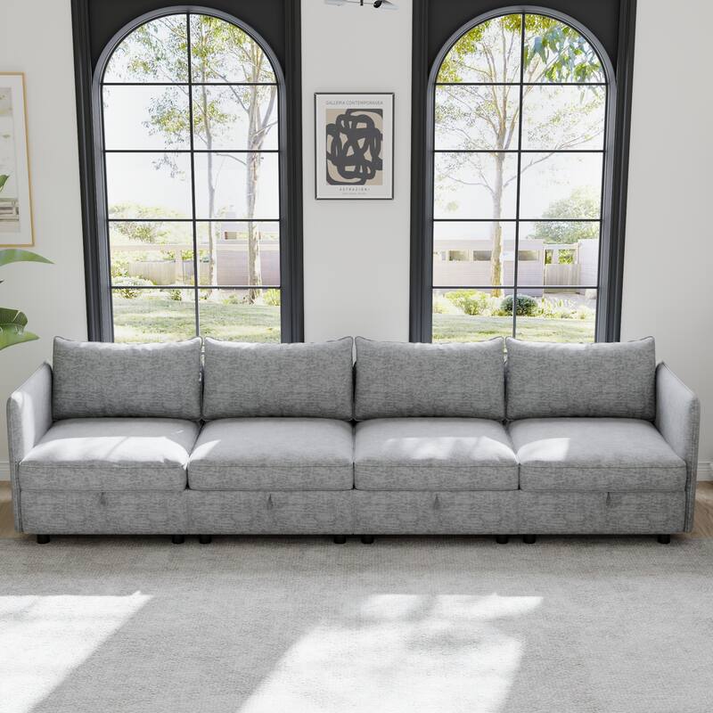 Grey Chenille Armrests for Modular Sofa, 29x4x26 inches, 8 Pounds