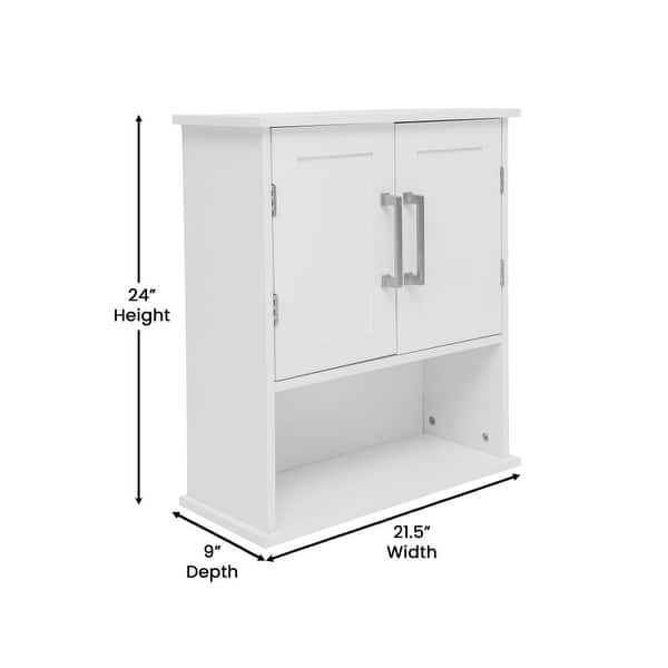 dimension image slide 0 of 2, Wall-Mounted Medicine Cabinet Bathroom Storage Organizer with Shelves