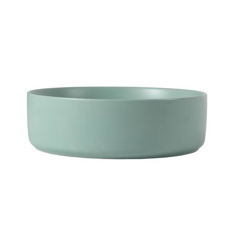 Lordear Round Ceramic Vessel Sink 15 3/4 inch Bathroom Art Basin