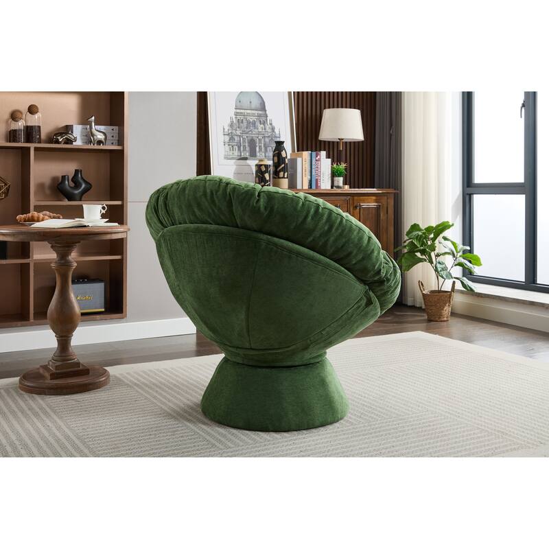 Oversized Swivel Accent Chair, 360-Degree Swivel Barrel Chair, Papasan Chair for Living Room and Bedroom Comfort