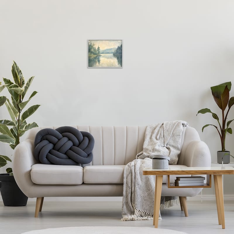 Stupell Mountain's Reflection Landscape Framed Giclee Art Design By Petal Prints Design