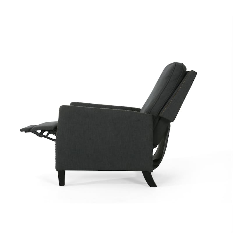 Fabric Upholstered Recliner Chair, Mid-Century Modern Recliner Adjustable Single Sofa Chair with Thicker Seat Cushion