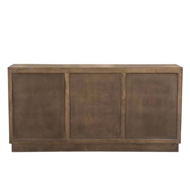 Carved Solid Wood Sideboard with 4 Doors