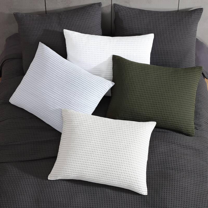 Kenneth Cole Solid Waffle Duvet Cover Set