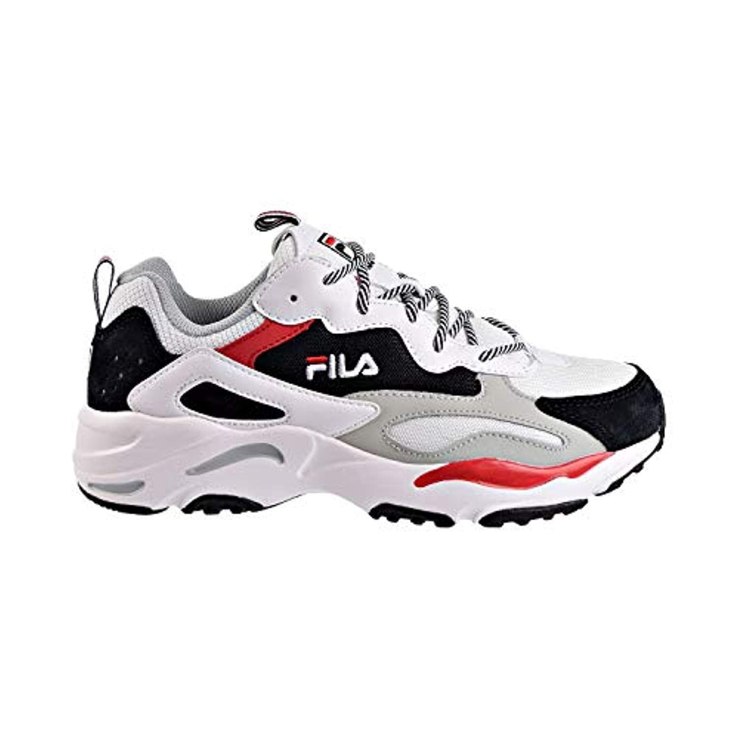 fila black and red shoes