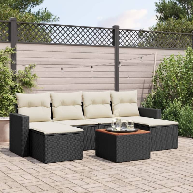 vidaXL Garden Sofa Set Black - 21.7 x 21.7 x 14.6
