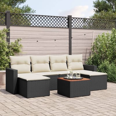 vidaXL Garden Sofa Set Black - 21.7 x 21.7 x 14.6