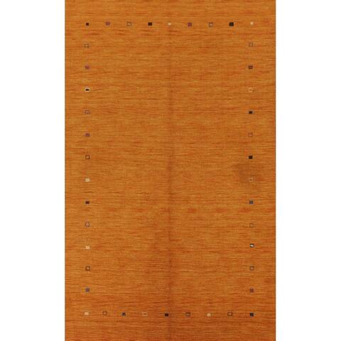 Orange Gabbeh Oriental Area Rug Handmade Wool Carpet - 6'3" x 9'2"