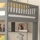 preview thumbnail 7 of 7, 3 in1 Full High Loft Bed w/ Built-in Desk and Shelves, Wood Full Storage Bed with Storage Staircase, No Box Spring Needed, Grey