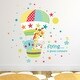 preview thumbnail 3 of 2, Walplus Animals Travelling in Hot Air Balloon Wall Sticker Art Decal